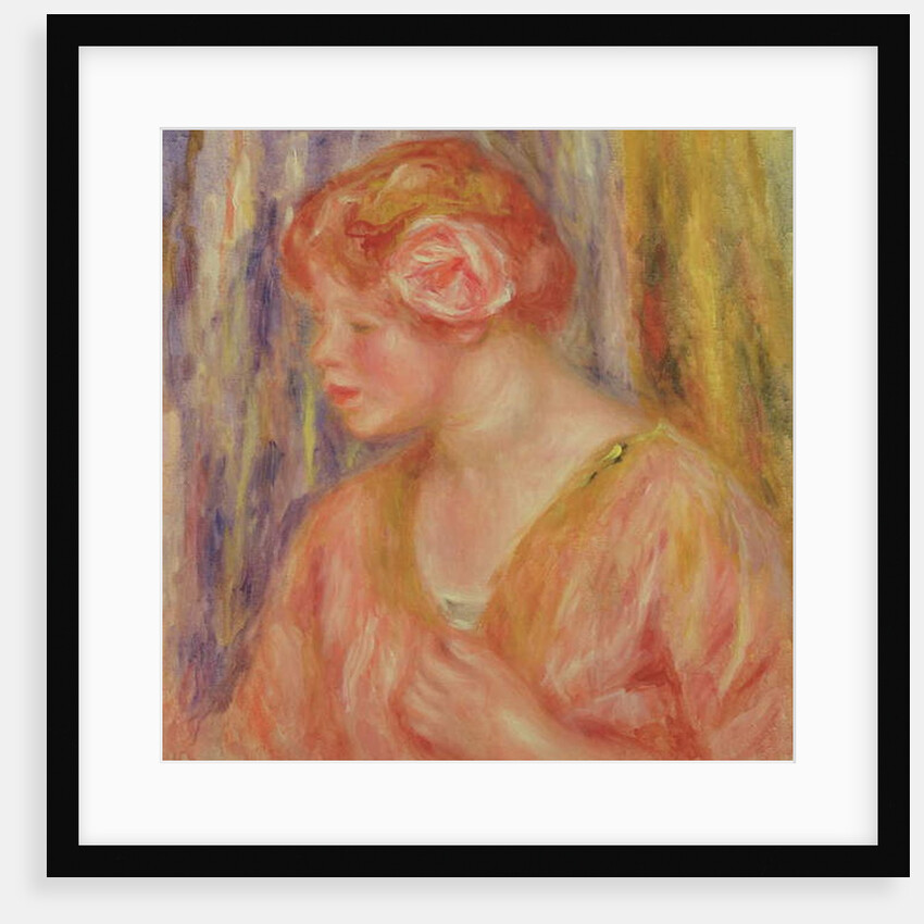 Red Headed Woman with Roses in her Hair by Pierre Auguste Renoir