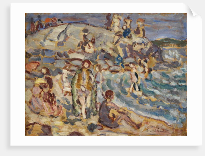 Beach Scene and Hill by Maurice Brazil Prendergast