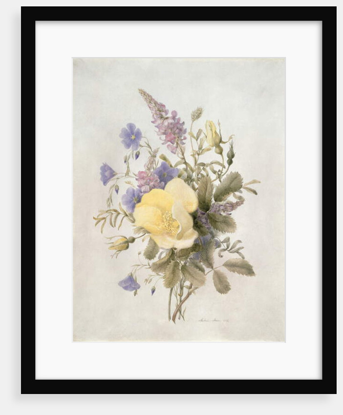 Flowers with a Yellow Rose, 1840 by French School