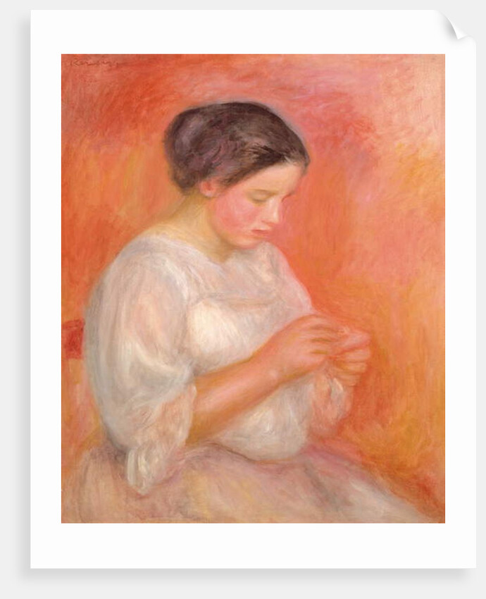 Woman Sewing, 1900 by Pierre Auguste Renoir