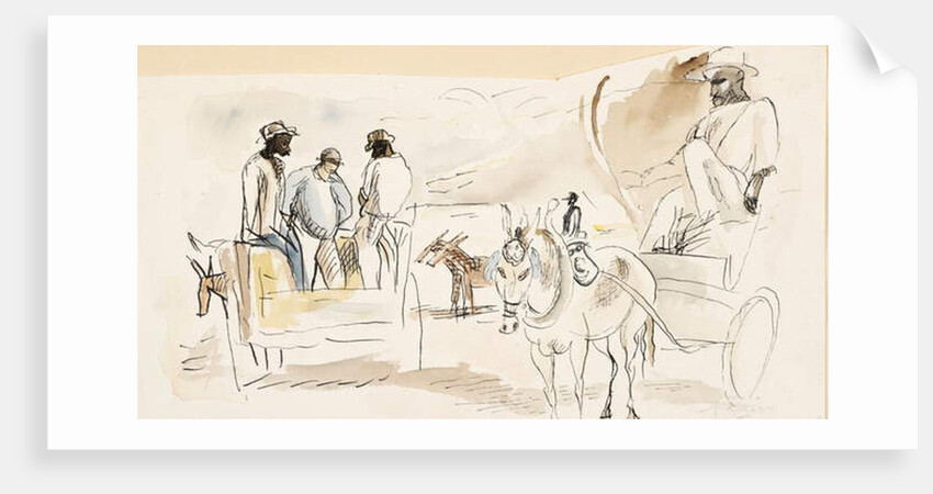 Black people and Two Carts by Jules Pascin