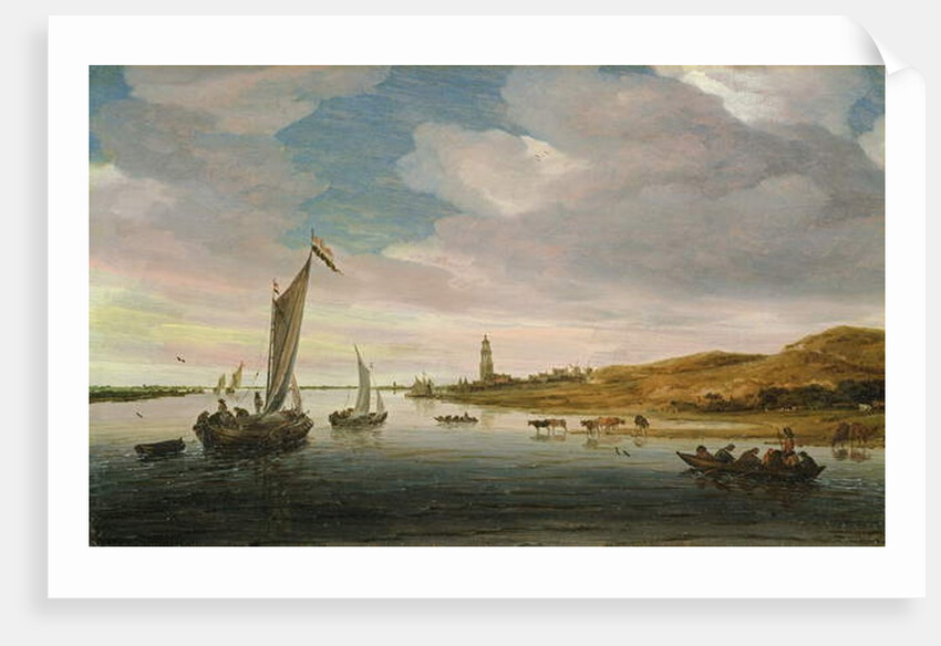 Landscape with Cattle Watering by Salomon van Ruisdael or Ruysdael