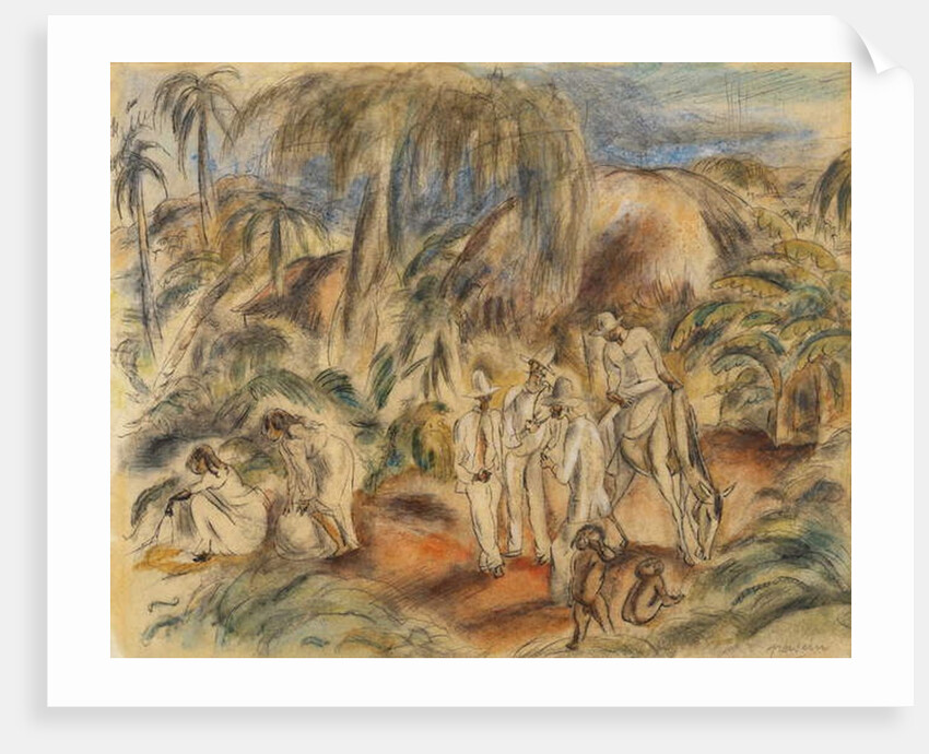 Figures in a Tropical Landscape by Jules Pascin