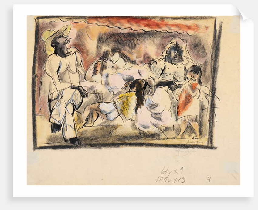 A man, two women, two children by Jules Pascin