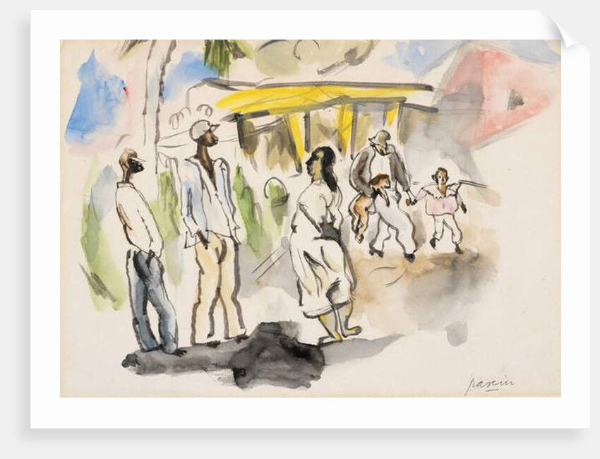 Southern Scene: Four African Americans, Two Children by Jules Pascin