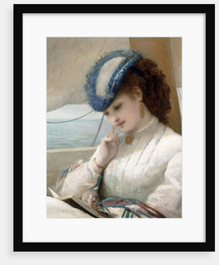 A Girl Reading in a Sailing Boat, 1869 by Alfred Chantrey Corbould