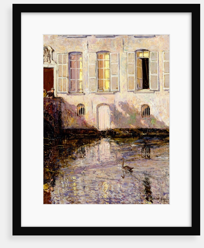 Feeding the Swans, Bruges, 1921 by Alexander Jamieson