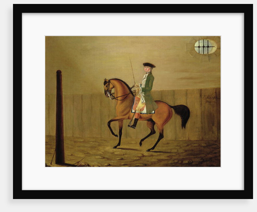 Gentleman on a Bay Horse in a Riding School, 1766 by Thomas Parkinson
