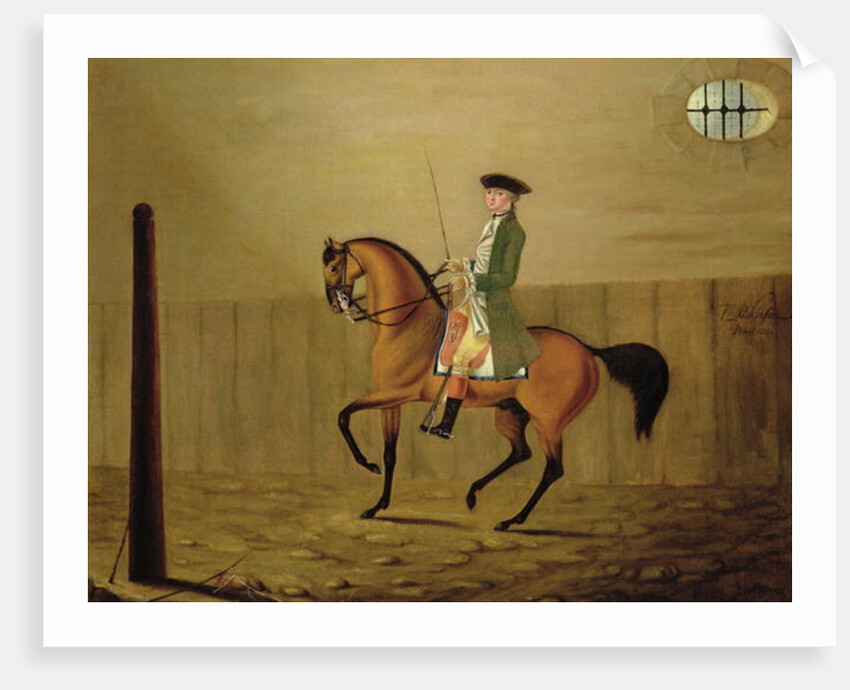 Gentleman on a Bay Horse in a Riding School, 1766 by Thomas Parkinson