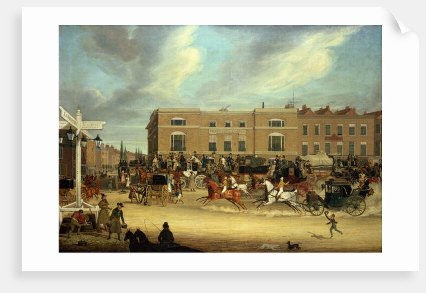 The Elephant and Castle on the Brighton Road, 1826 by James Pollard