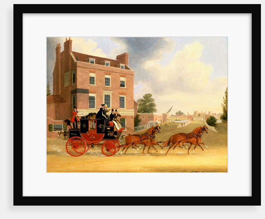 Quicksilver Royal Mail passing the Star and Garter at Kew Bridge, 1835 by James Pollard