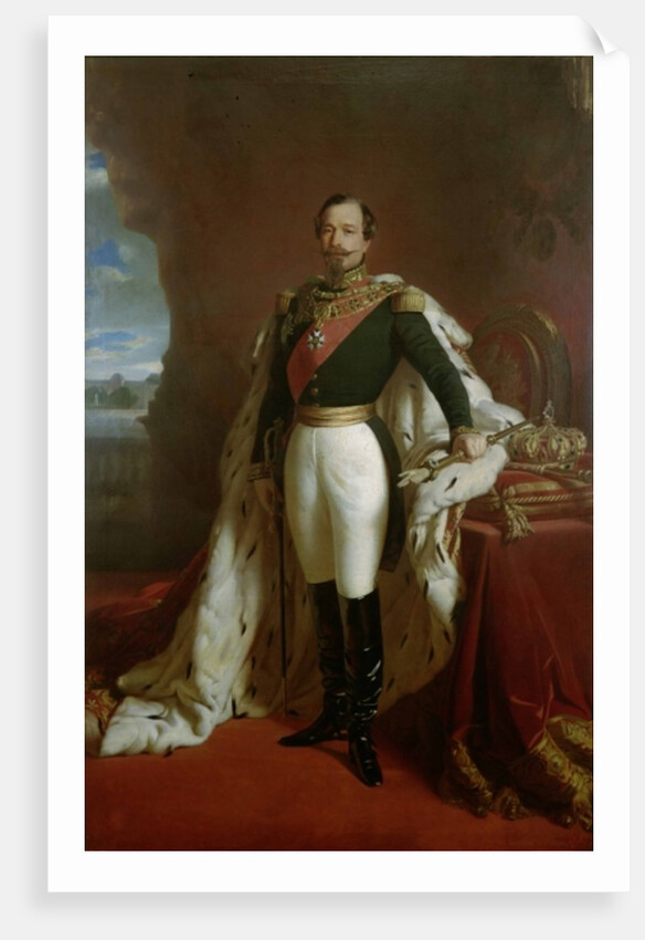 Portrait of Emperor Napoleon III in coronation robes by Jules de Vignon