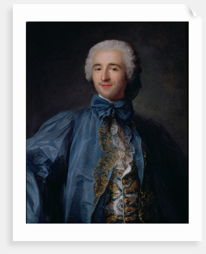 Portrait of a gentleman in a blue coat by Jean-Marc Nattier