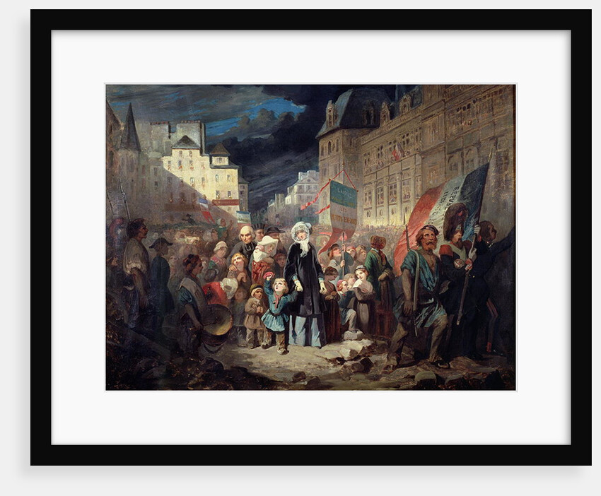 Madame Lamartine adopting the children of patriots killed at the barricades in Paris during the Revolution of 1848, 1848 by Francois Claudius Compte-Calix