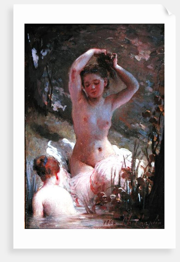 Two Girls Bathing, 1864 by Charles Joshua Chaplin