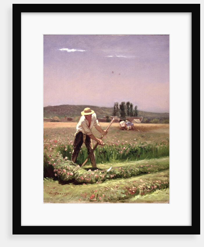 A peasant, mowing by Charles Emile Jacque