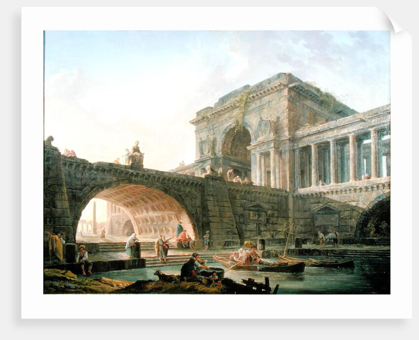 Architectural capriccio by Hubert Robert