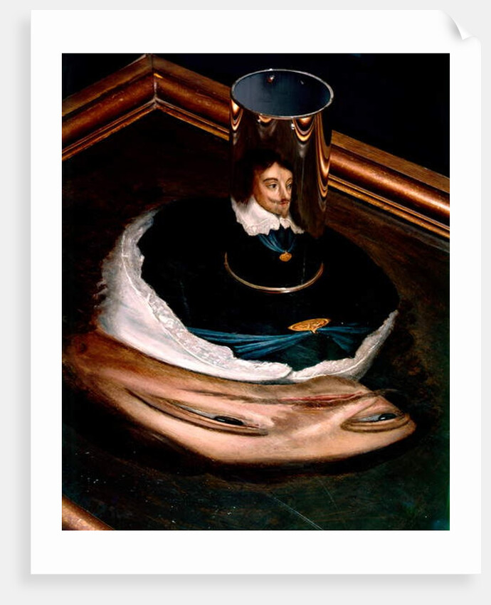 Anamorphic portrait of Charles I by Unknown Artist