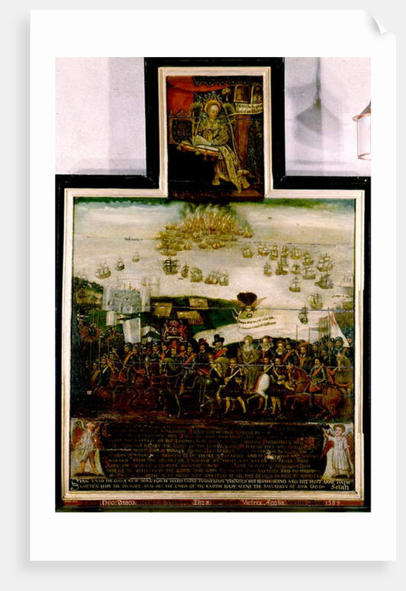 Queen Elizabeth I arriving in Tilbury and the English defeat of the Spanish Armada of 1588 by English School