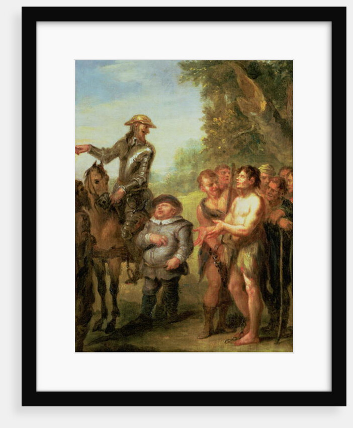 Don Quixote frees the galley slaves, from Cervantes' 'Don Quixote' by John Vanderbanck