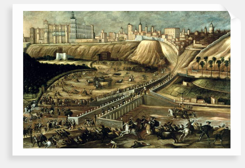 View of the Royal Palace and the Bridge of Segovia, Madrid by Spanish School