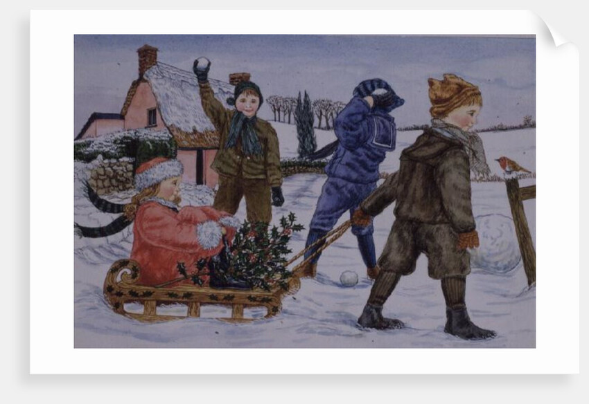 Children playing in the snow by Catherine Bradbury