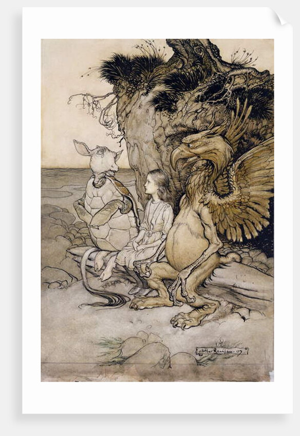 Alice and the Mock Turtle by Arthur Rackham