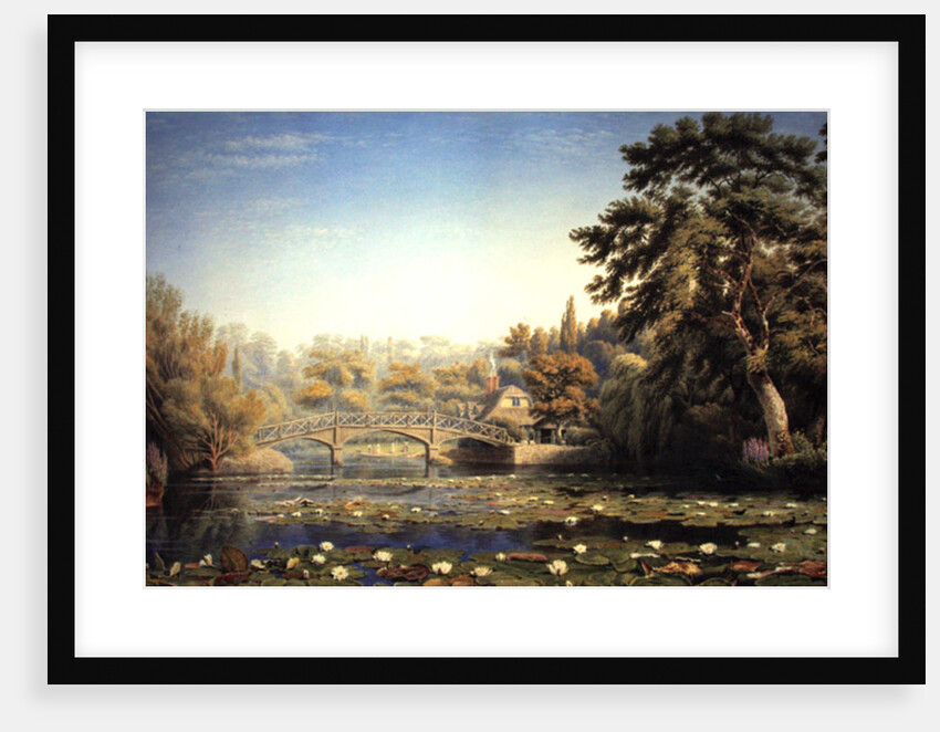 Nuneham Courtenay rustic bridge and cottage, near Abingdon by William Turner