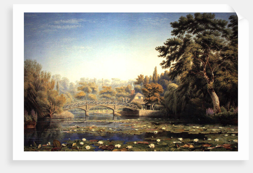 Nuneham Courtenay rustic bridge and cottage, near Abingdon by William Turner