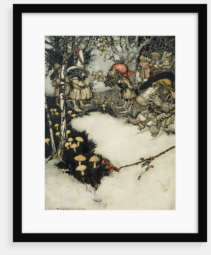 They quaffed their liquor in profound silence, 1905 by Arthur Rackham