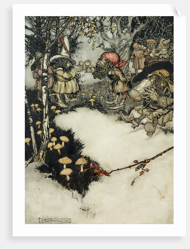 They quaffed their liquor in profound silence, 1905 by Arthur Rackham