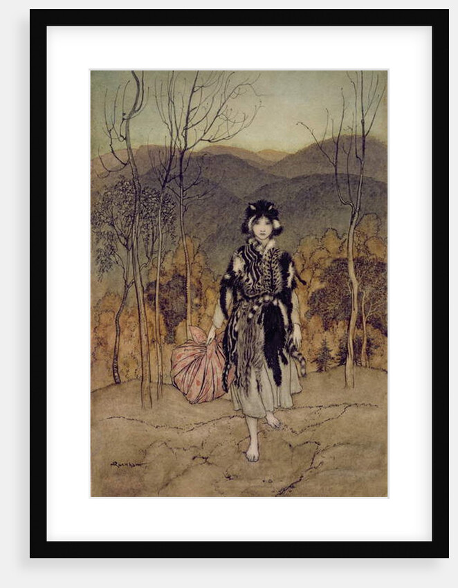 She Went Along, and Went Along, and Went Along Catskin by Arthur Rackham