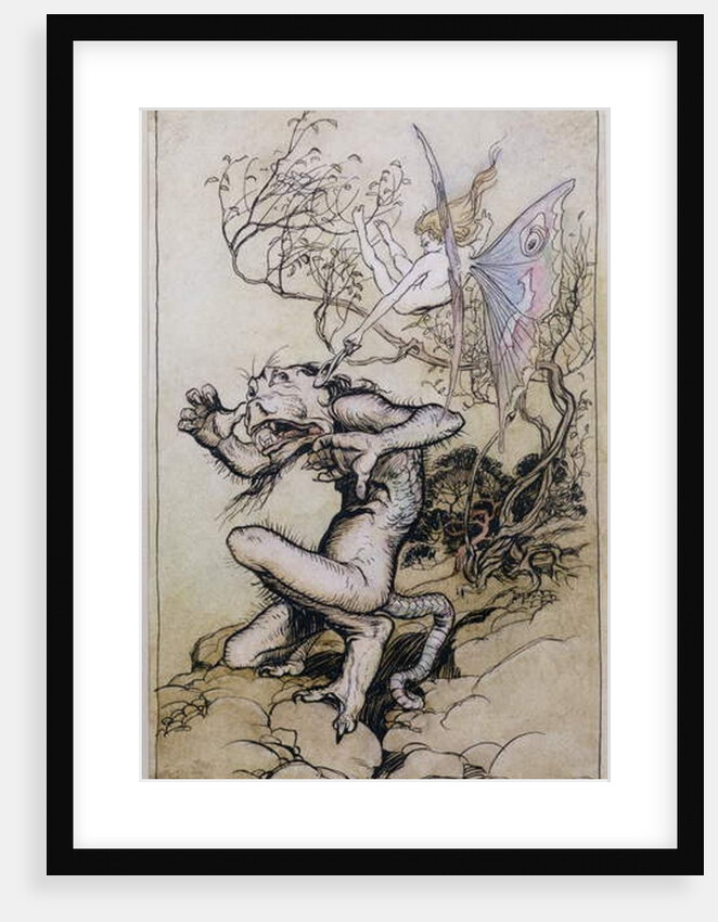 Sprite and Monster by Arthur Rackham