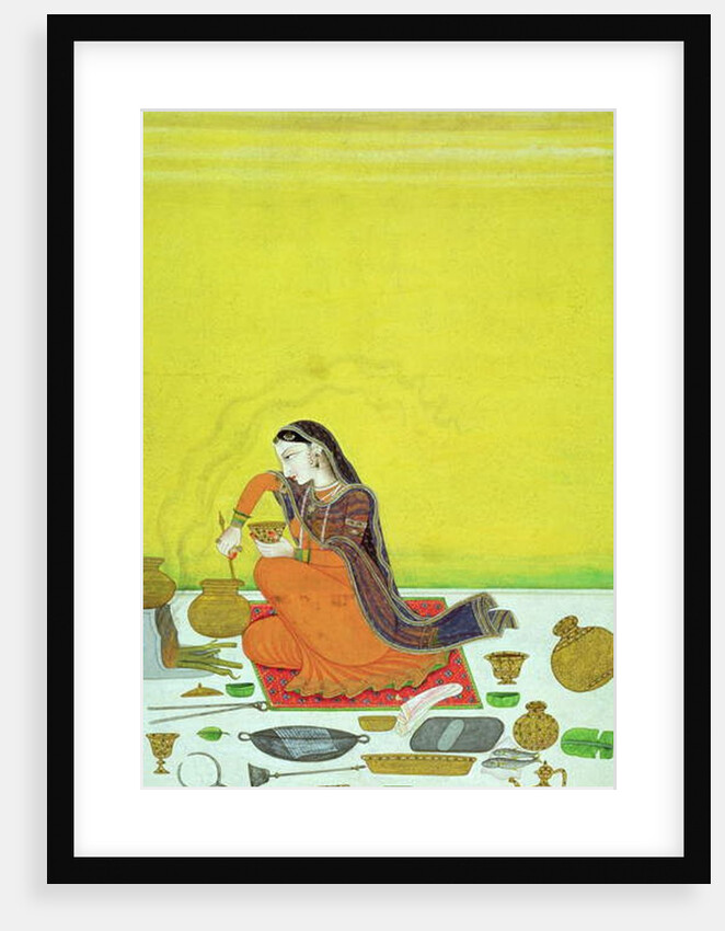 CBL In 11B.30 A Lady Prepares a Meal, miniature from a Bhagavata Purana series, Kangra, c.1810 by Indian School