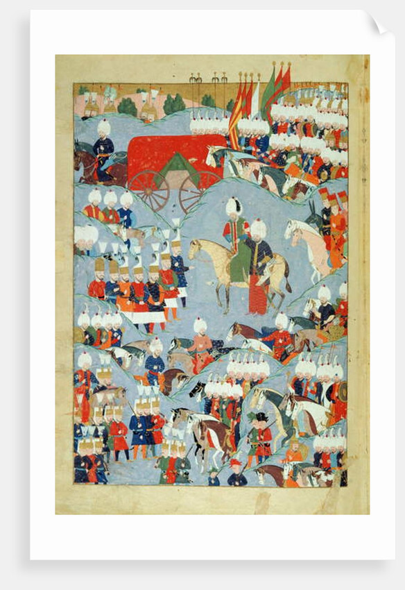 CBL T 413 fol.46a The Ailing Sultan Supported by his Vizir by Ottoman School