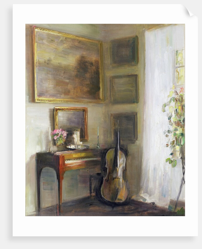 Interior with Cello and Spinet by Carl Holsoe