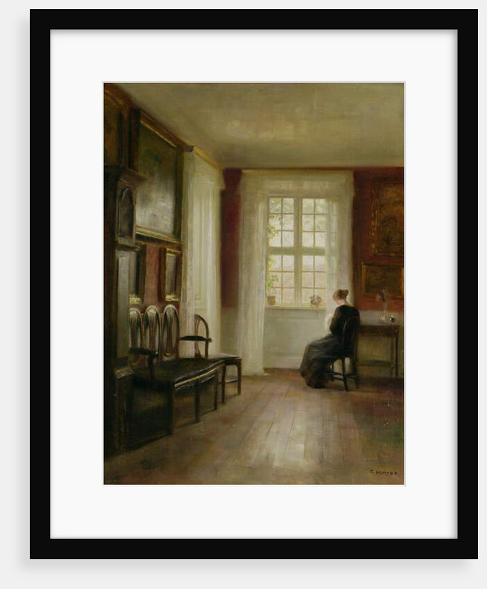 Interior with Woman Sewing by Carl Holsoe