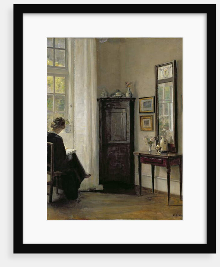 Interior with Woman Reading by Carl Holsoe