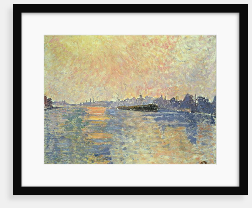 Sunset on the Thames at Chiswick by Lucien Pissarro