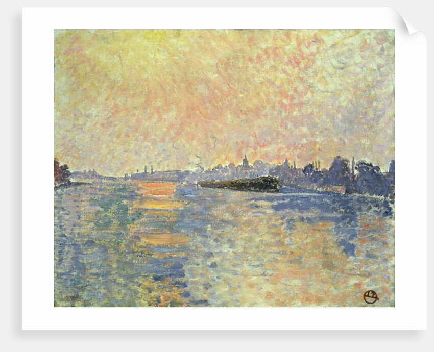 Sunset on the Thames at Chiswick by Lucien Pissarro