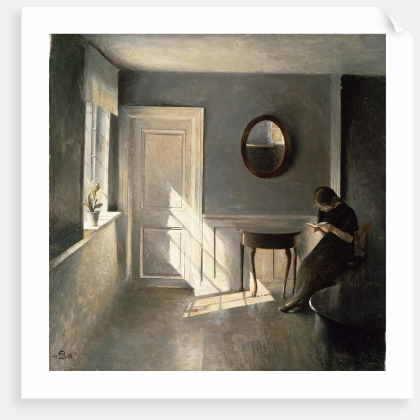 Girl Reading a Letter in an Interior, 1908 by Peter Vilhelm Ilsted