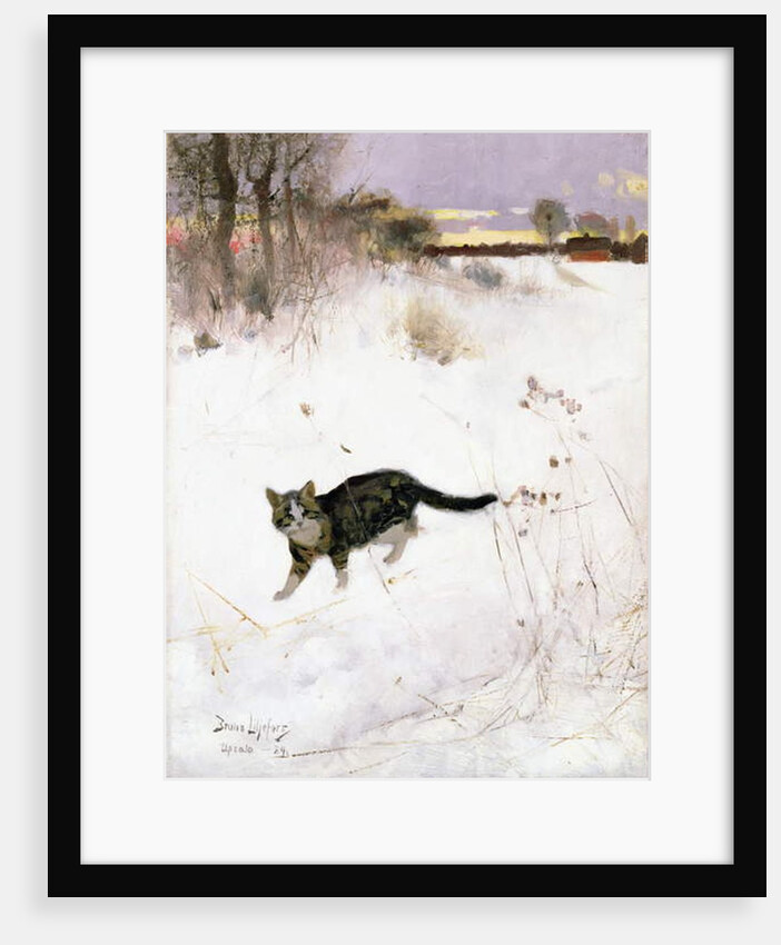 Cat Stalking over Snow, 1884 by Bruno Andreas Liljefors