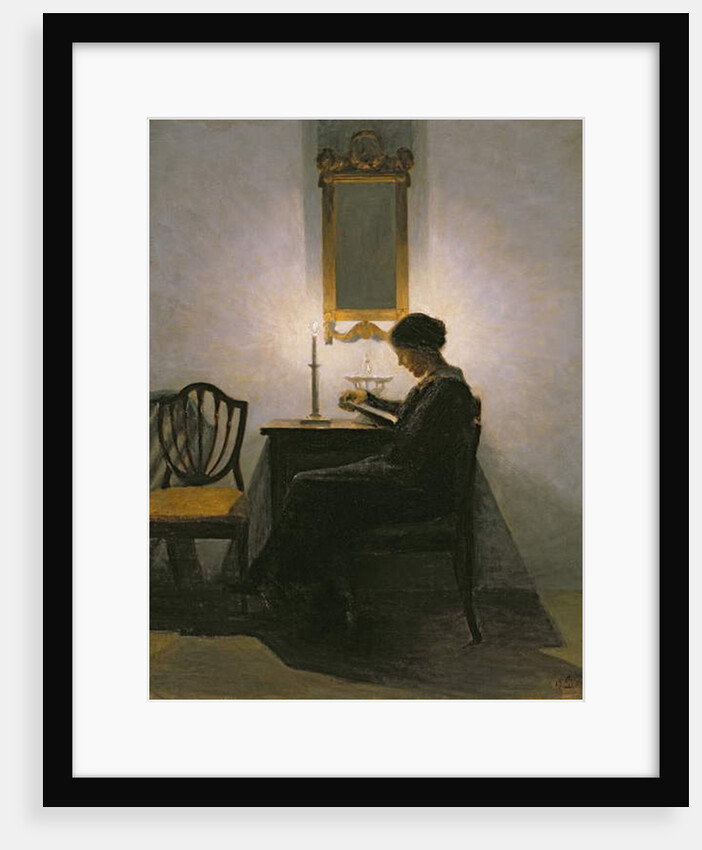 Woman rseading by Candlelight, 1908 by Peter Vilhelm Ilsted