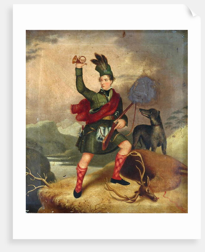 Highland Hunter with Dog and Dead Deer, c.1850 by Unknown Artist