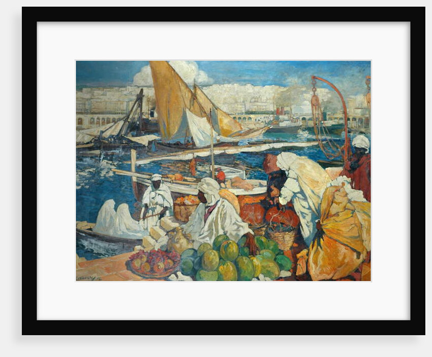 Alger La Blanche - Quay Scene, Algiers, 1912 by Leon Cauvy