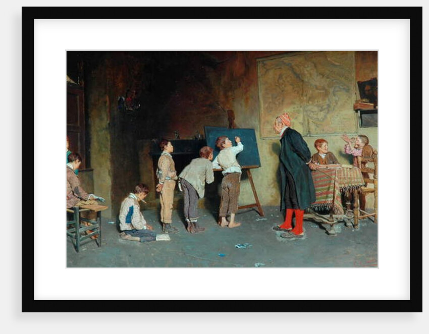 An Italian Village School, 1888 by Giuseppe Costantini