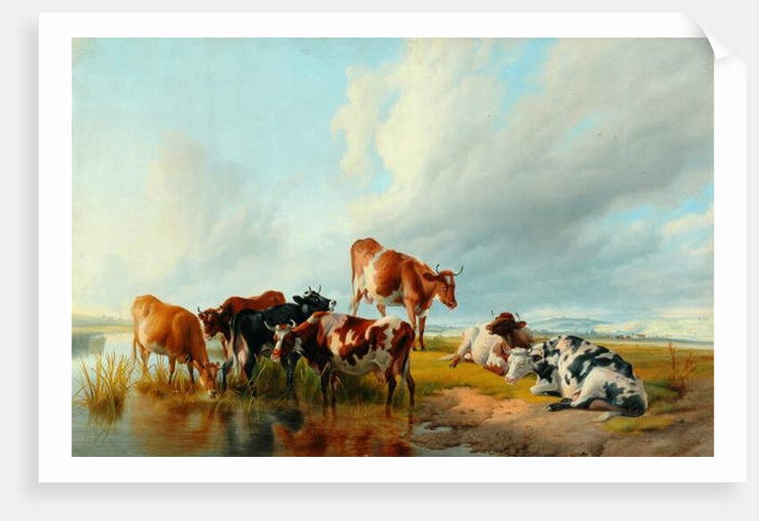 A Group of Cattle, 1877 by Thomas Sidney Cooper