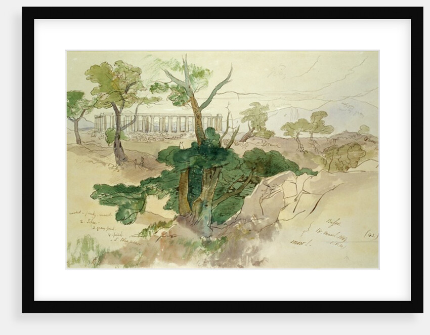 Temple at Bassae, 1849 by Edward Lear
