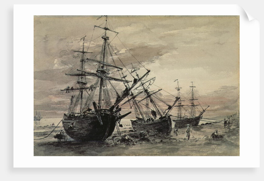 Coal Brigs on Brighton Beach, c.1824 by John Constable