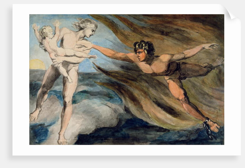 Good and Evil Angels Struggling for the Possession of a Child, c.1793-94 by William Blake